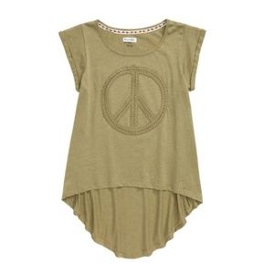 Girl's Love, Fire Crochet Peace High/low Tee